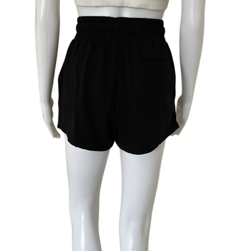 Lovers And Friends Elastic High Waist Drawstring Black Lounge Stretch shorts XS - Picture 2 of 6